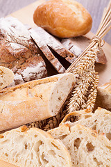 Image showing fresh tasty mixed bread slice bakery loaf