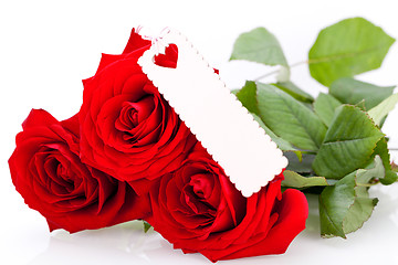 Image showing Valentines gift of beautiful red roses