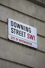 Image showing Downing street sign, London, uk