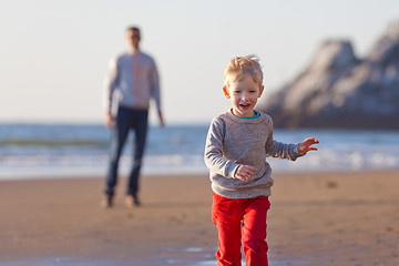 Image showing family at the beach in california