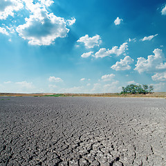 Image showing desert and clouds in blue sky