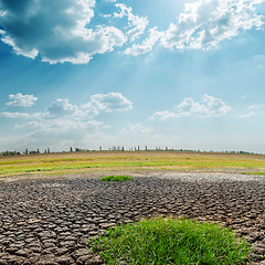 Image showing hot sun over drought land