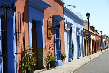 Image showing Colorful colonial street in Oaxaca, Mexico