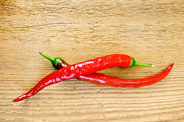 Image showing Pepper red on a wooden board