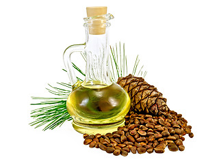 Image showing Oil cedar cones and nuts