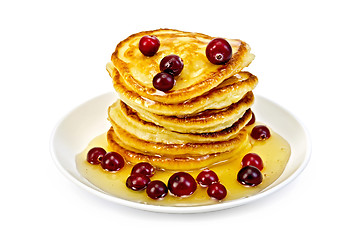 Image showing Flapjacks with cranberry and honey