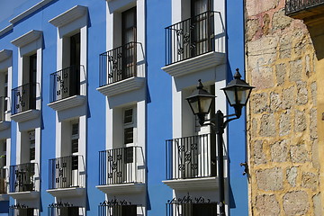 Image showing Blue house in Oaxaca, Mexico