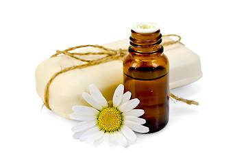 Image showing Oil and soap white with chamomile