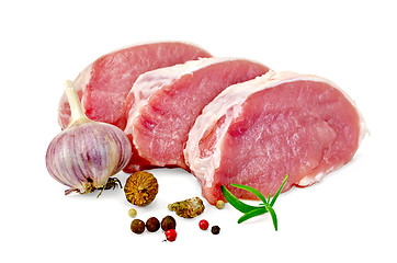 Image showing Meat pork slices with spices