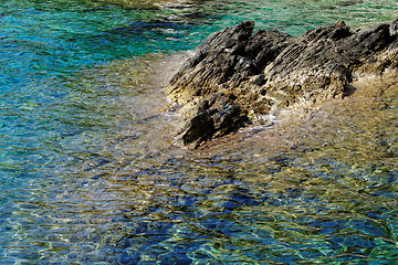 Image showing rocky beach at greece , thassos