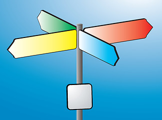 Image showing sign post cross colour