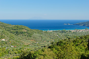 Image showing rocky beach at greece , thassos