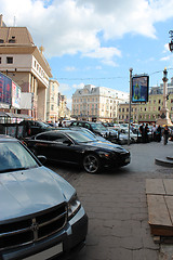 Image showing street in Lvov with parked cars