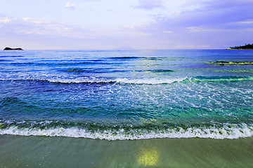 Image showing waves of sea on the sandy beach