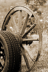 Image showing new and old wheel