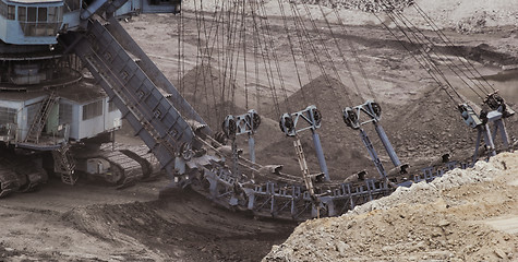 Image showing Coal mining in an open pit