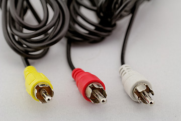 Image showing three rca cable and plug