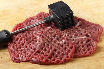Image showing Meat mallet and minute steaks