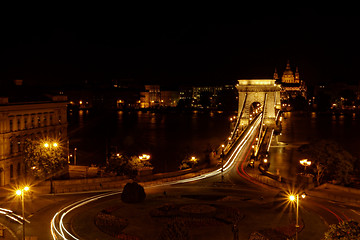 Image showing Night image of the hungarian chain Bridge