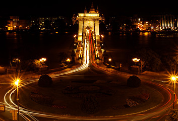 Image showing Night image of the hungarian chain Bridge