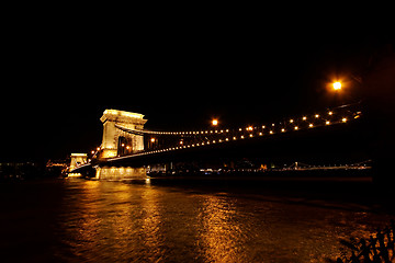 Image showing Night image of the hungarian chain Bridge