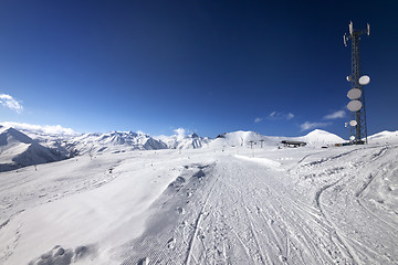 Image showing Ratrac ski road at nice sun day