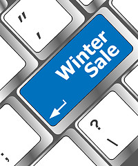 Image showing winter sale on computer keyboard key button