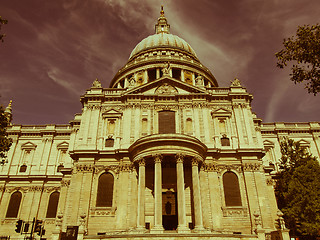 Image showing Retro looking St Paul Cathedral London
