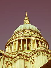 Image showing Retro looking St Paul Cathedral, London