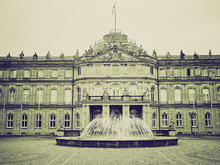 Image showing Vintage sepia Neues Schloss (New Castle), Stuttgart