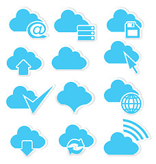 Image showing Cloud icon set internet