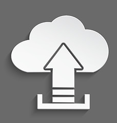 Image showing White cloud upload 3d