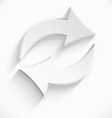 Image showing White arrows sink icon 3d