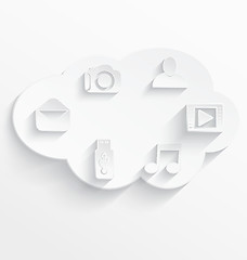 Image showing White cloud computing symbols