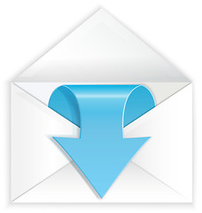 Image showing White envelope blue arrow symbol