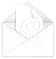 Image showing White envelope and watermark paper