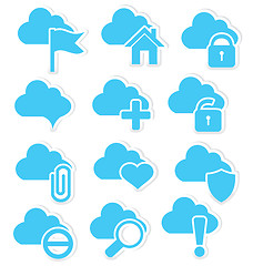 Image showing Cloud icon set web