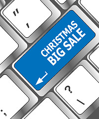 Image showing christmas big sale on computer keyboard key button