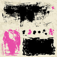 Image showing Ink splatters. Grunge design elements collection.