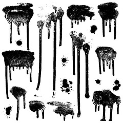 Image showing Ink splatters. Grunge design elements collection.