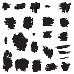 Image showing Grunge painted brush strokes. Design elements set.