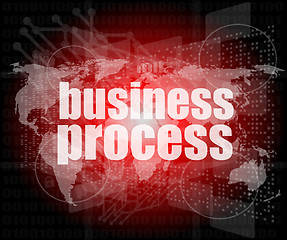 Image showing business process word on digital screen, mission control interface hi technology