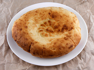 Image showing Home bakery, bread on white plate