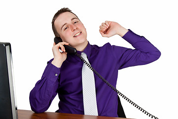 Image showing Businessman calling