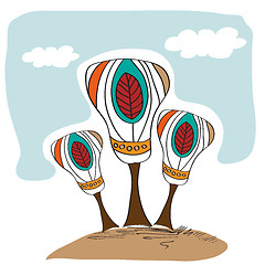 Image showing stylized vector trees