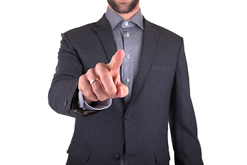 Image showing Businessman pointing with finger