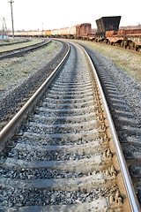 Image showing  railroad to horizon