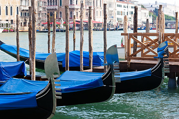 Image showing Gondolas in Venice