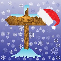 Image showing winter arrow and Santa hat