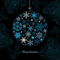 Image showing Christmas ball  of the Snowflakes.